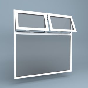uPVC Window Two Vents Over Fixed