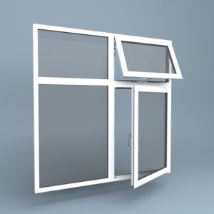 uPVC Window Vent Over Side Hung Right Fixed Over Fixed Left