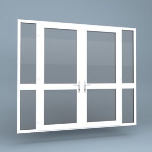 uPVC French Doors Mid Rail Side Screens