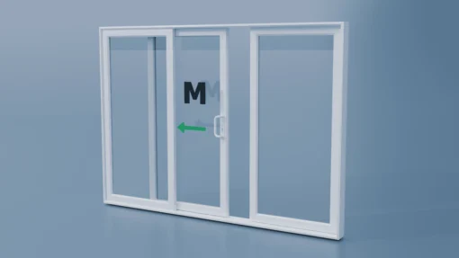 uPVC Patio Door - 3 Pane - Centre Master - Slide Left